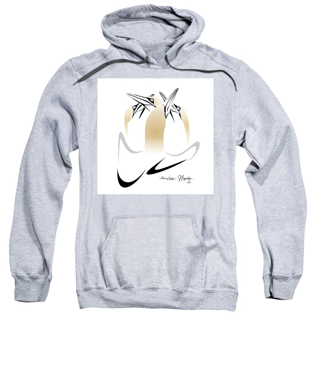 Gannets Sweatshirt featuring the digital art Gannets by Bryan Smith