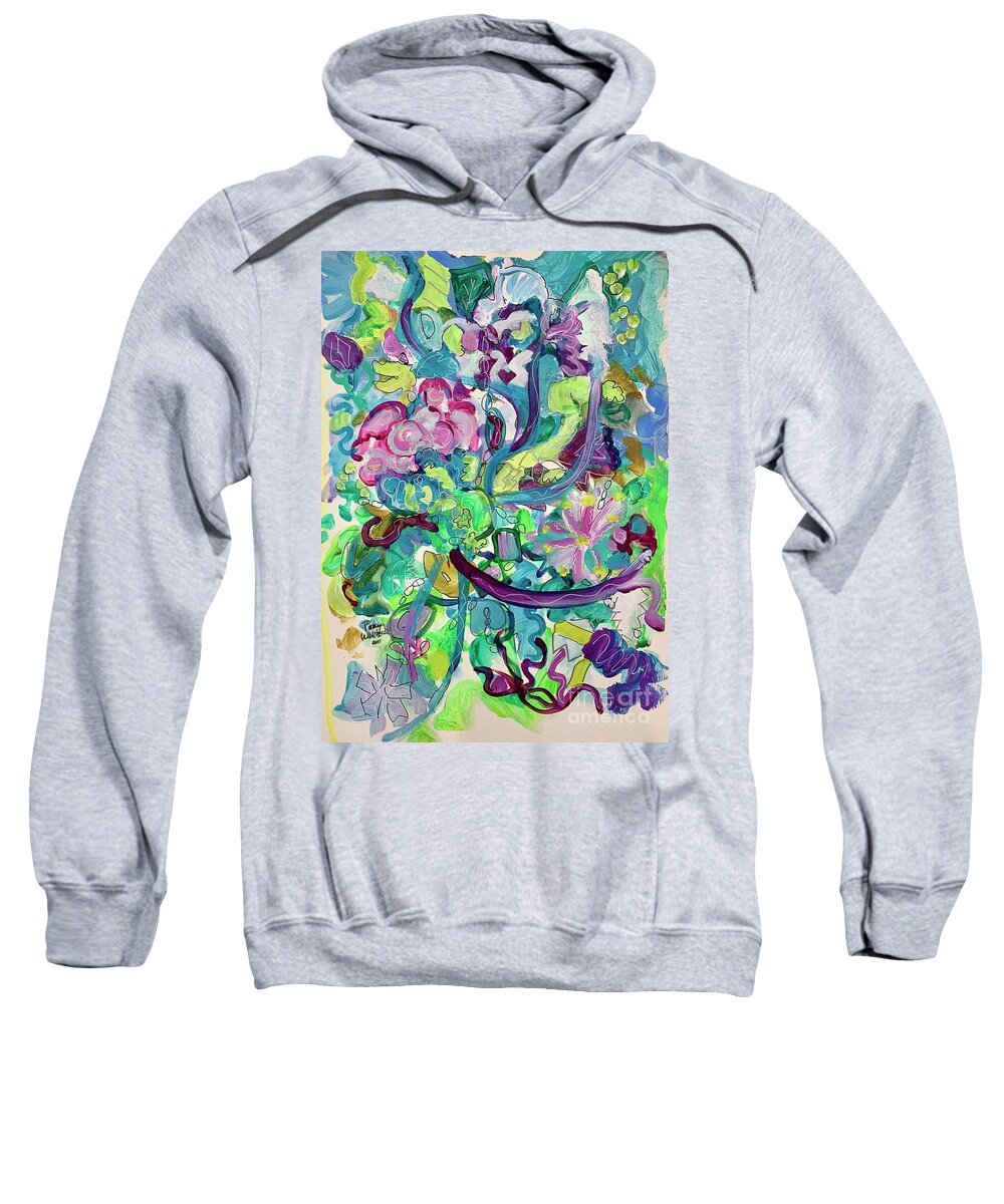 Flowers Sweatshirt featuring the painting Garden of Life by Patsy Walton