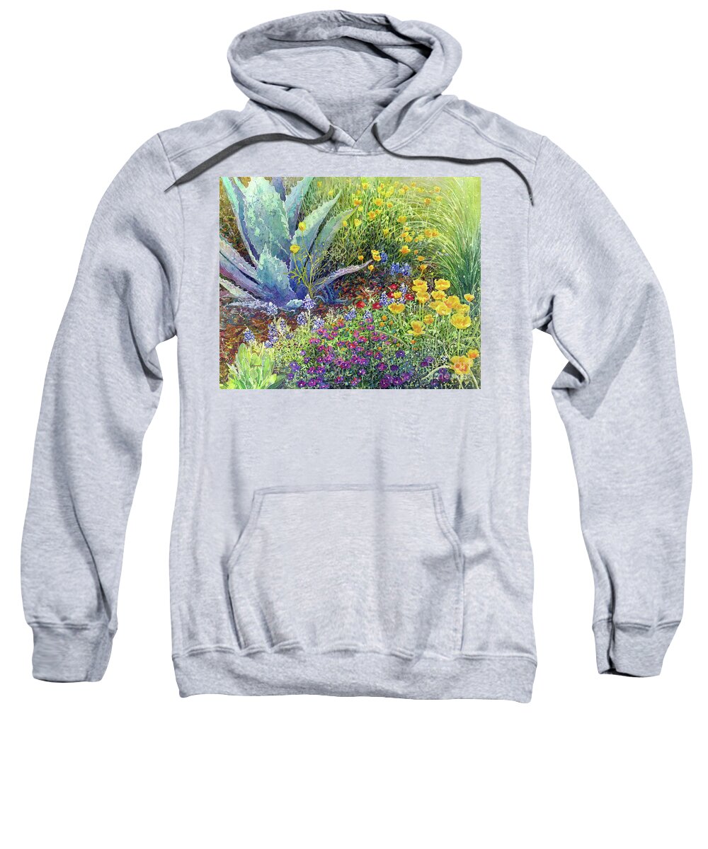 Garden Sweatshirt featuring the painting Gardener's Delight by Hailey E Herrera