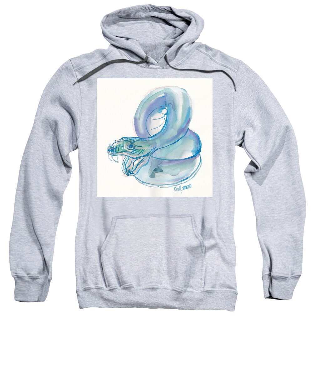 Miniature Sweatshirt featuring the painting Giant Snake by George Cret