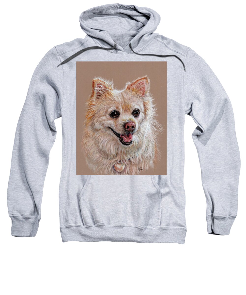 Dog Sweatshirt featuring the drawing Girl with a Heart of Gold by Pris Hardy