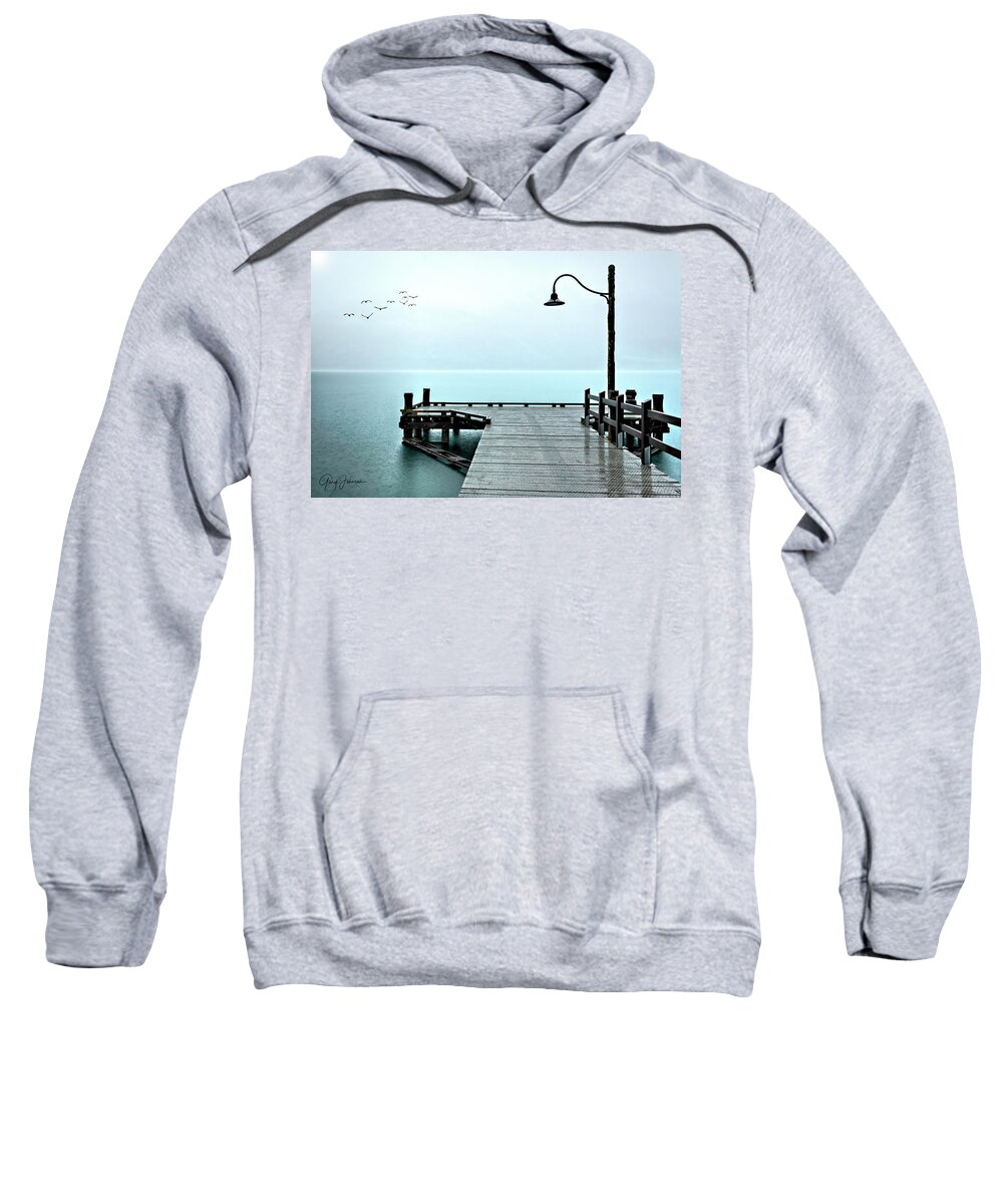 Glenorchy-pier Sweatshirt featuring the photograph Glenorchy Pier by Gary Johnson