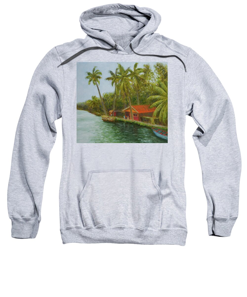 God's Own Country Sweatshirt featuring the painting God's Own Country by Uma Krishnamoorthy