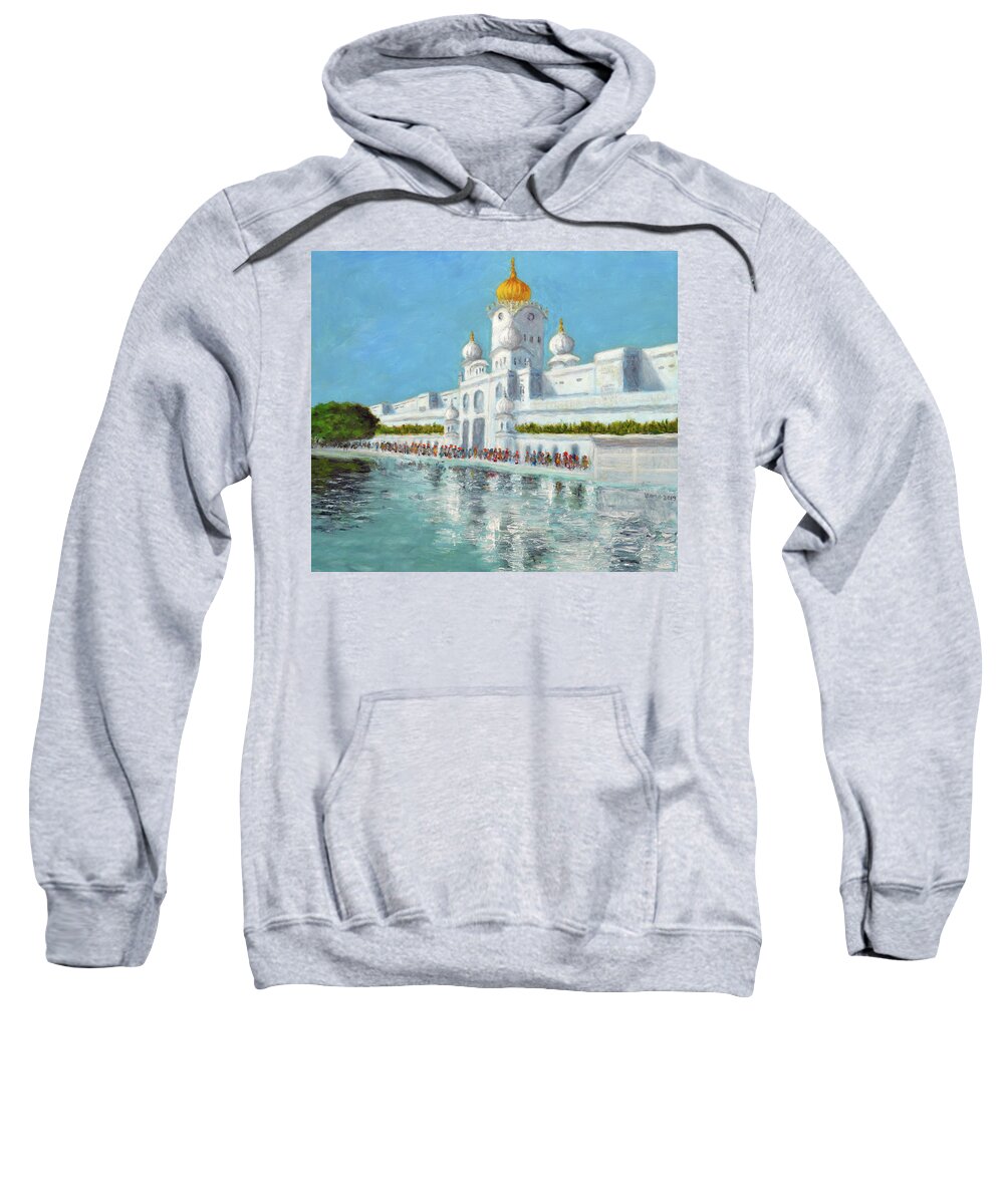 Golden Temple Sweatshirt featuring the painting Golden temple Series 4 by Uma Krishnamoorthy