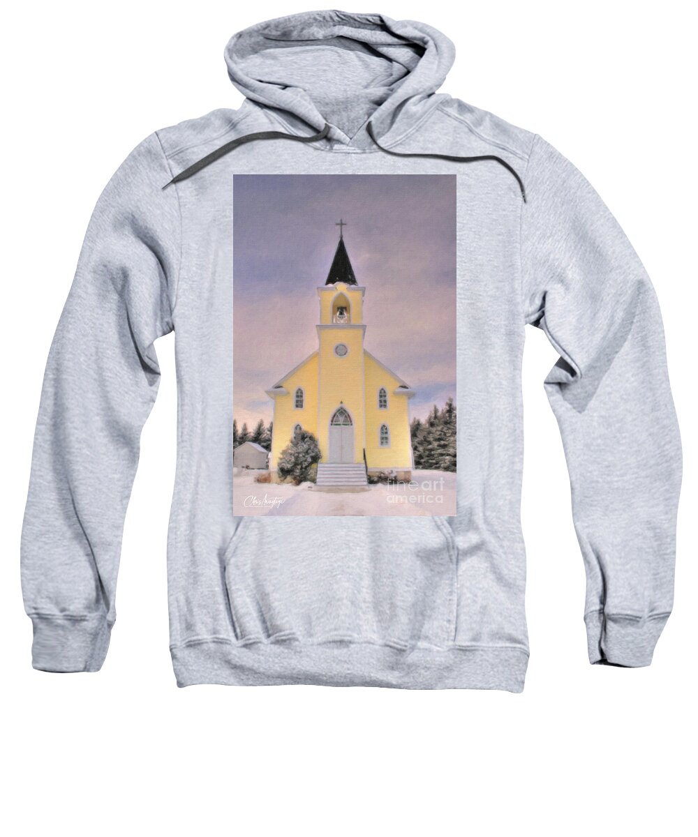 Landscape Sweatshirt featuring the painting Gothic Revival Church by Chris Armytage