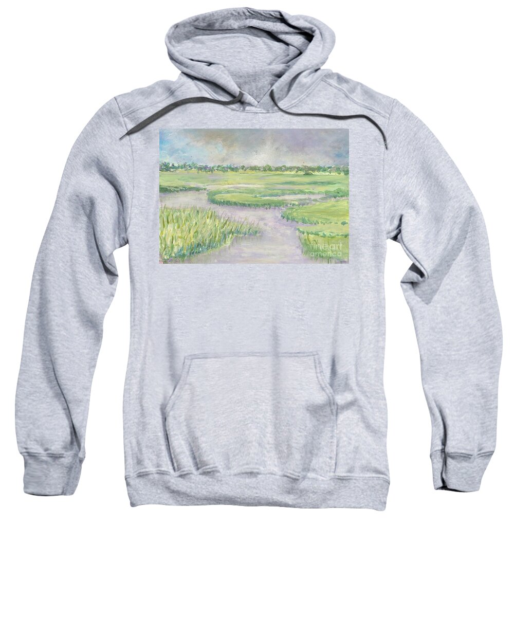 Grays Beach Sweatshirt featuring the painting Grays Beach, Yarmouthport by Jacqui Hawk