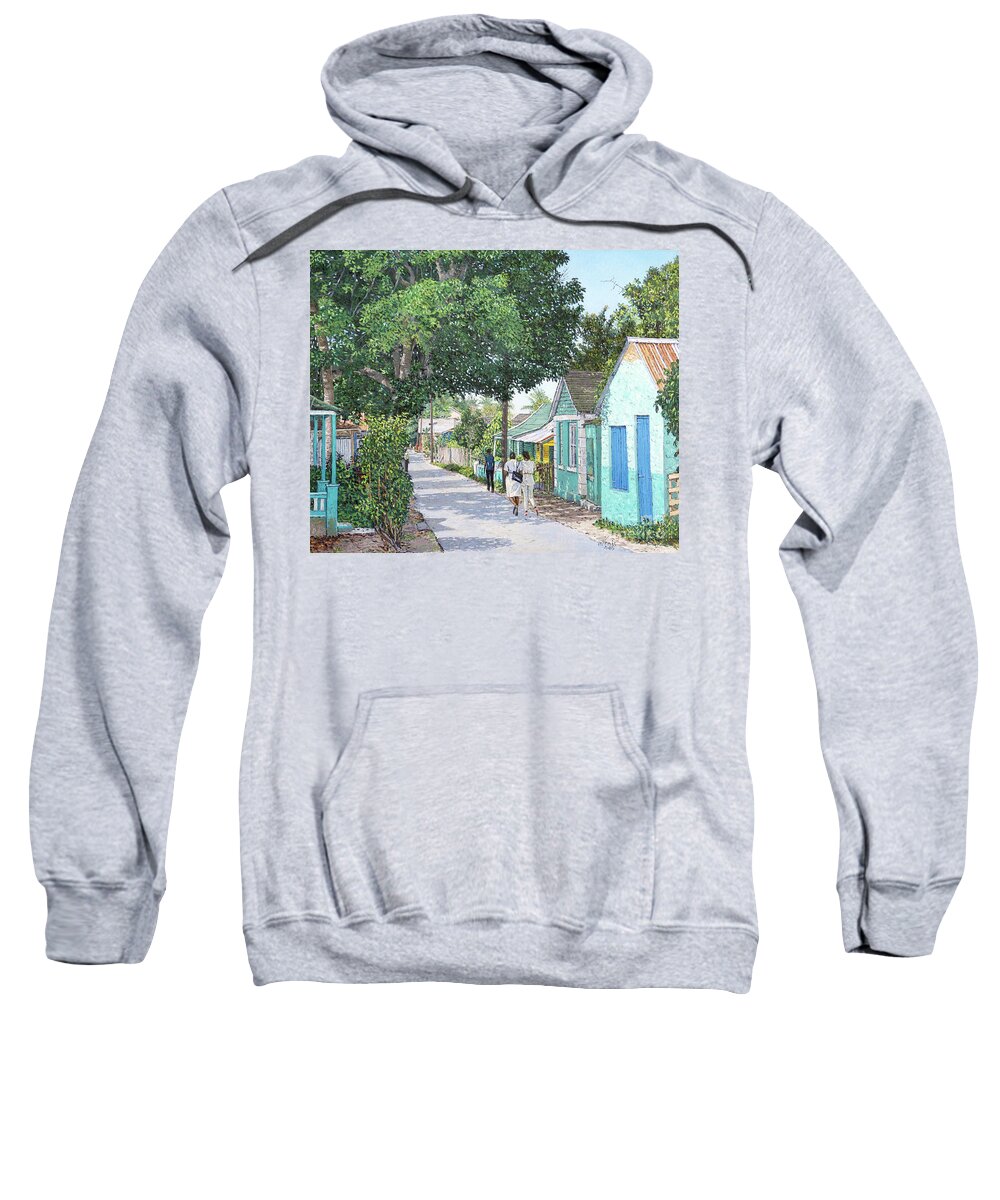  Sweatshirt featuring the painting Greenwich St off Mason's Addition by Eddie Minnis