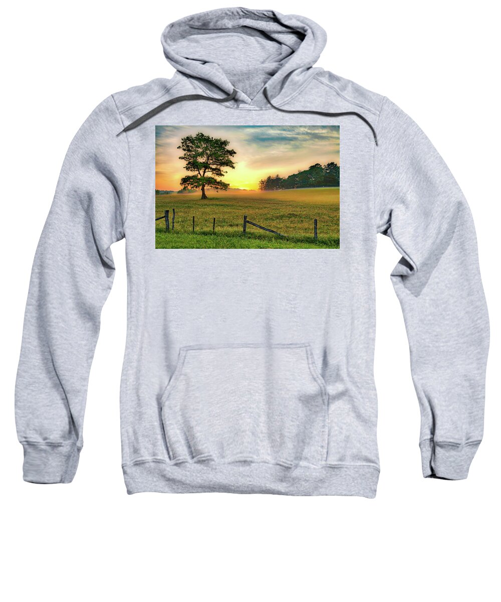North Carolina Sweatshirt featuring the photograph Ground Fog Sunrise by Dan Carmichael