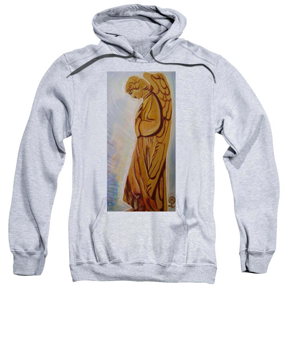 Guardian Angel I Sweatshirt featuring the painting Guardian Angel I by Therese Legere