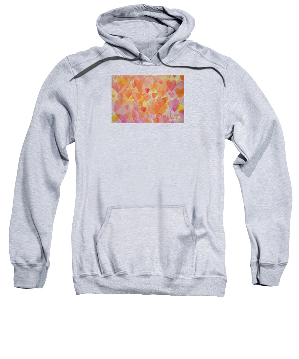 Love Sweatshirt featuring the painting Happy hearts by Stella Levi