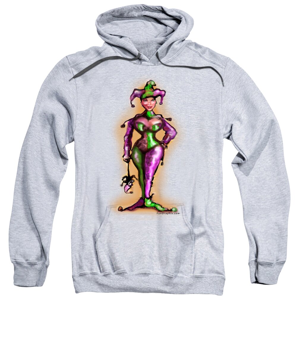 Jester Sweatshirt featuring the painting Harlequin by Kevin Middleton