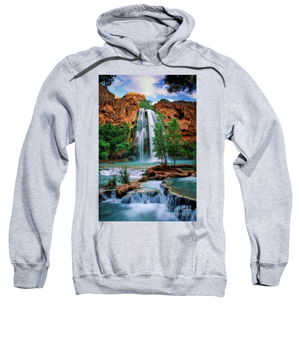 #faatoppicks Sweatshirt featuring the photograph Havasu Cascades by Inge Johnsson