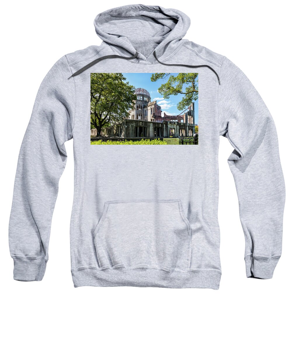 Memorial Sweatshirt featuring the photograph Hiroshima A-bomb dome by Lyl Dil Creations