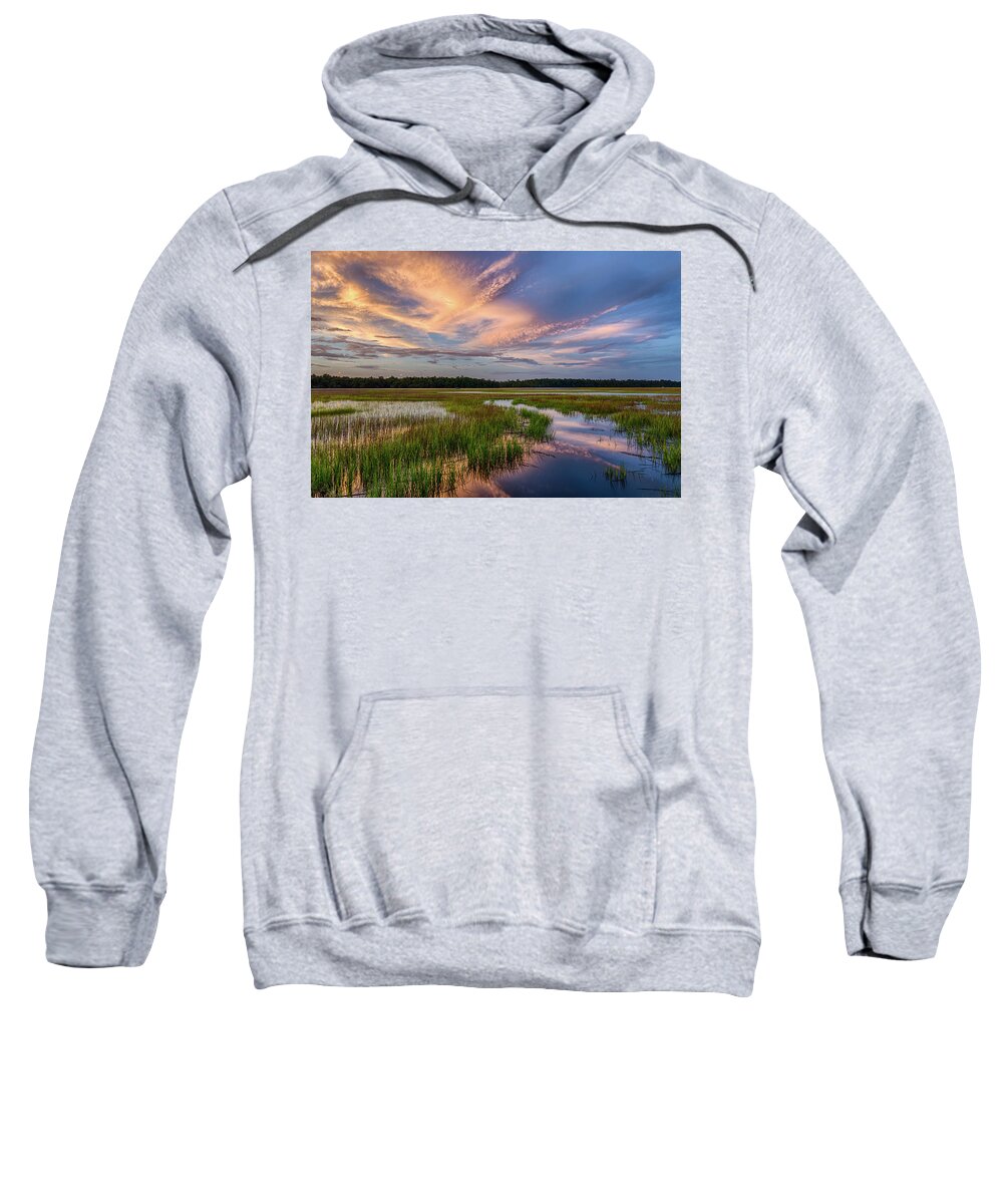 Sweatshirt featuring the photograph Hobcaw Sunrise by Jim Miller