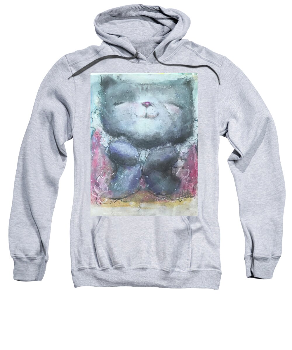 Cat Sweatshirt featuring the mixed media I Am Fabulous by Eleatta Diver