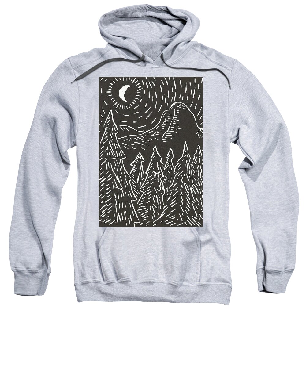 Moonlight Sweatshirt featuring the relief Idyllwild Moonlight by Gerry High