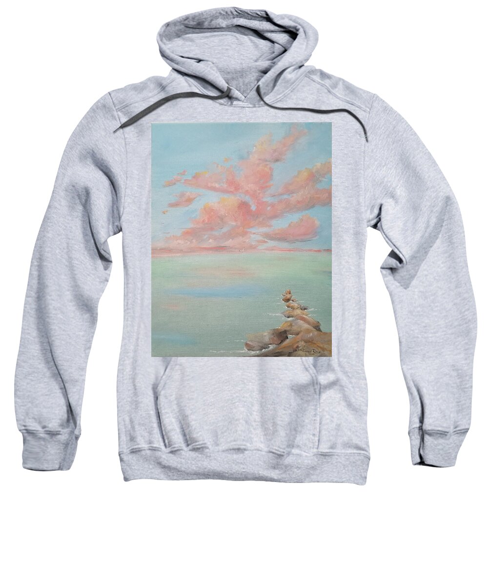 Beach Sweatshirt featuring the painting Indelible Day by Judith Rhue