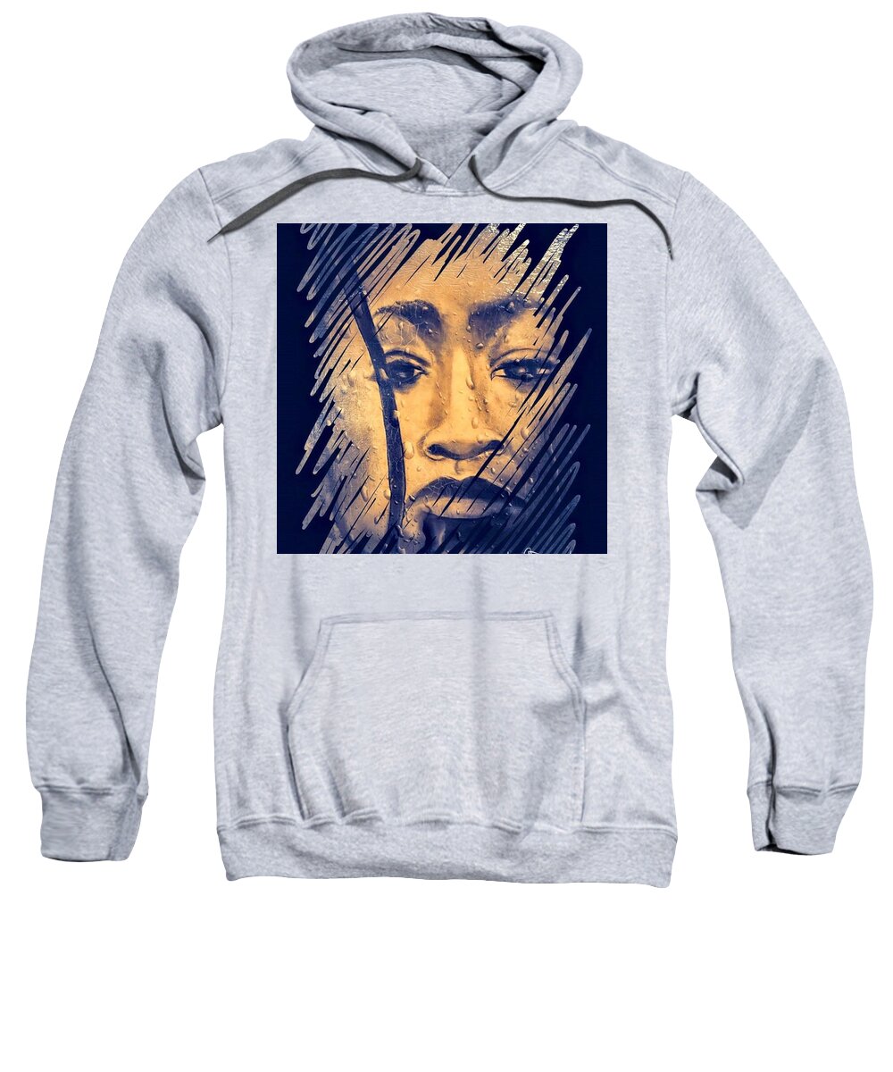  Sweatshirt featuring the drawing Intensity by Angie ONeal