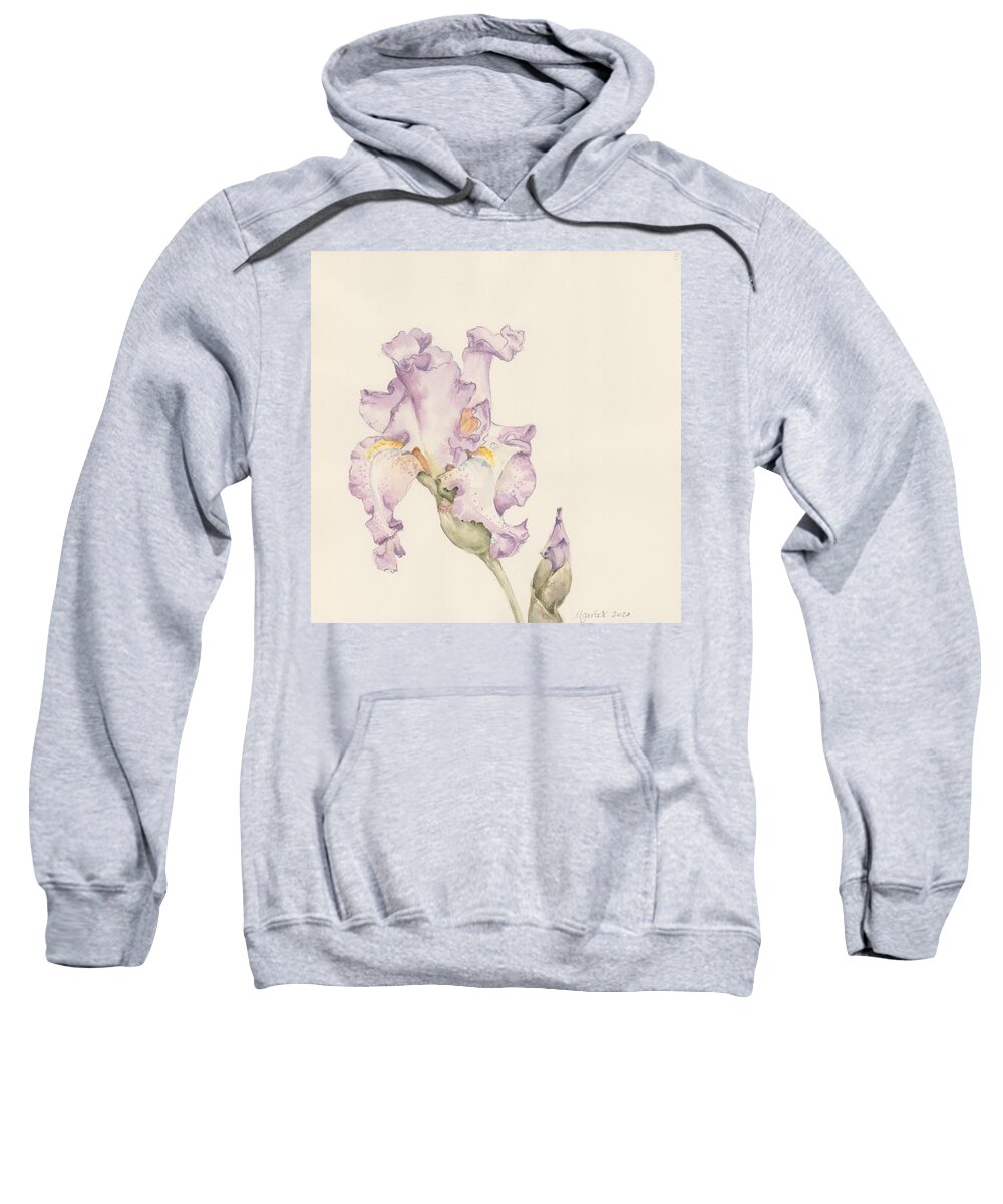 Flower Sweatshirt featuring the painting Iris 4 by Michelle Garlock