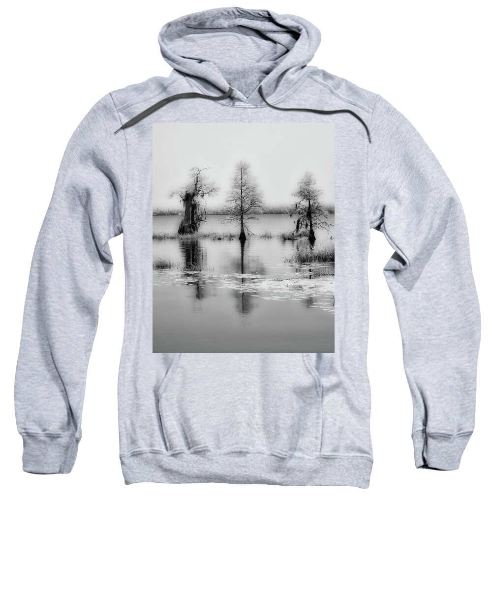 North Carolina Sweatshirt featuring the photograph Isle of Still Waters bw by Dan Carmichael