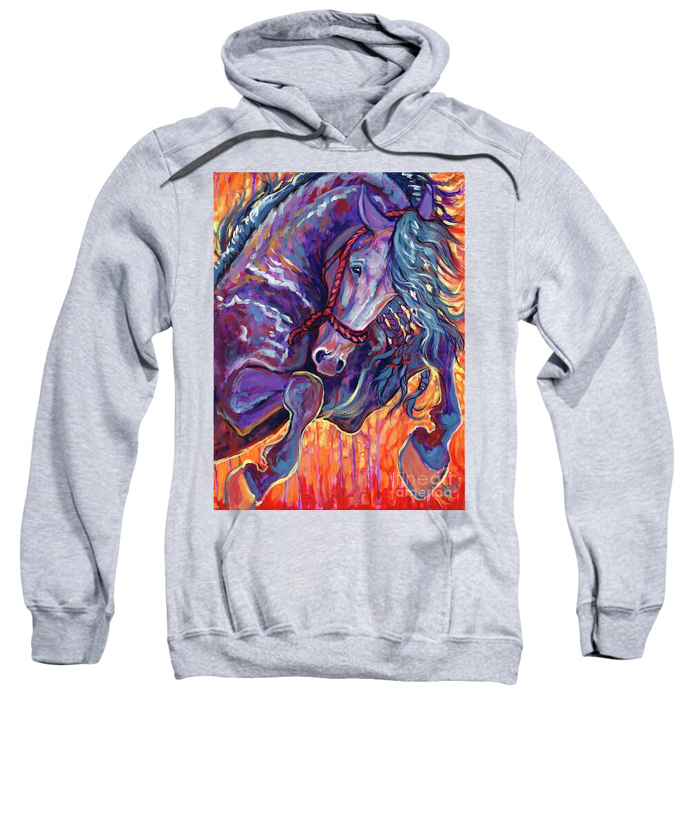 Horse Sweatshirt featuring the painting Jag by Jenn Cunningham