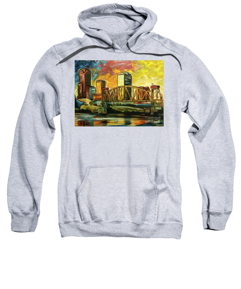 Paintings Sweatshirt featuring the painting Junction Bridge by Sherrell Rodgers
