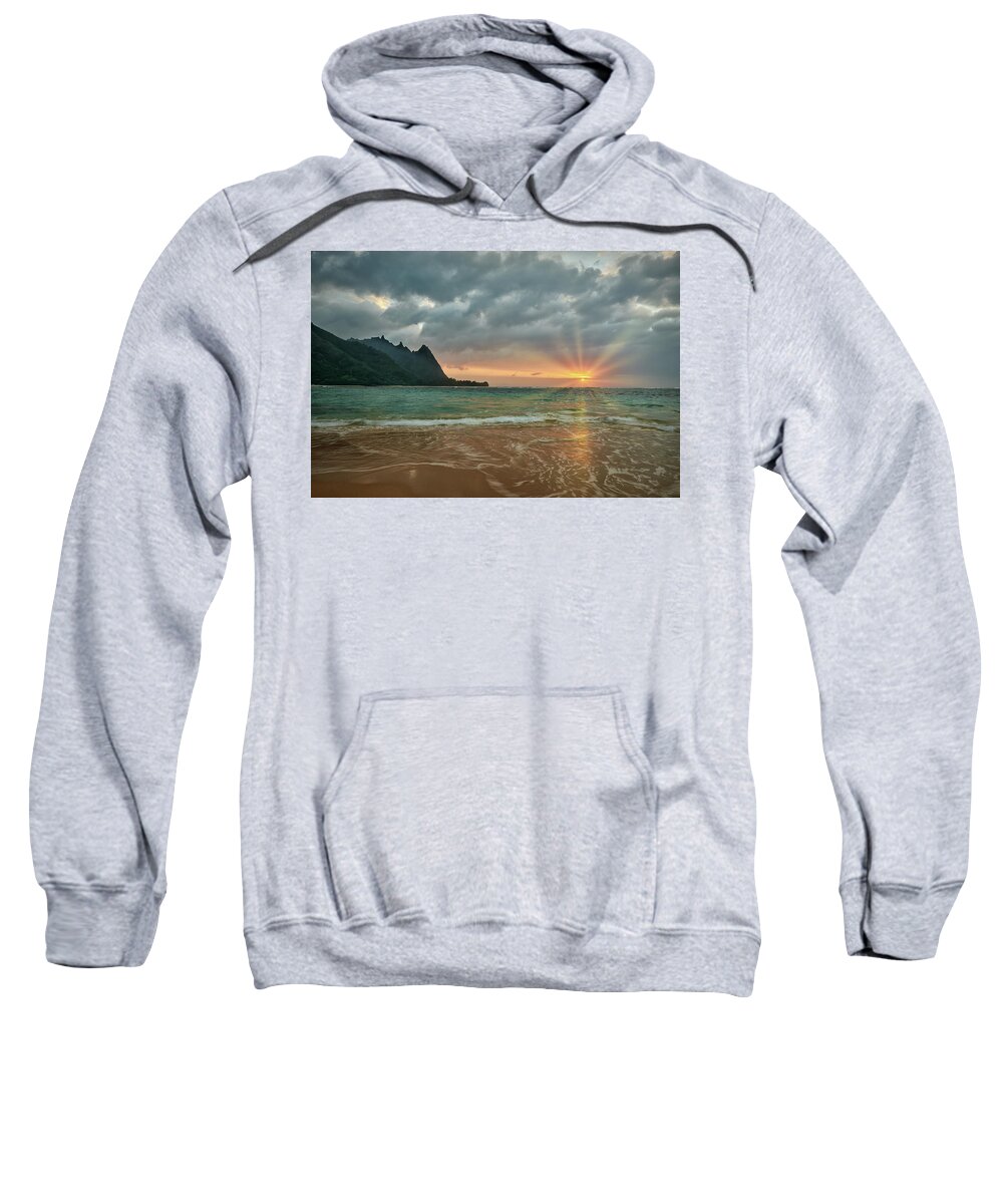 Nature Sweatshirt featuring the photograph Kauai Sunset by Jon Glaser