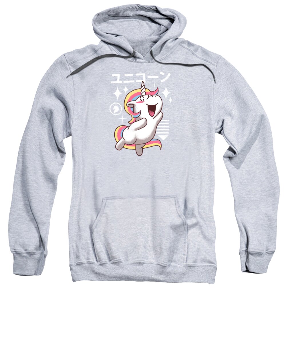 Unicorn Sweatshirt featuring the digital art Kawaii Unicorn by Vincent Trinidad