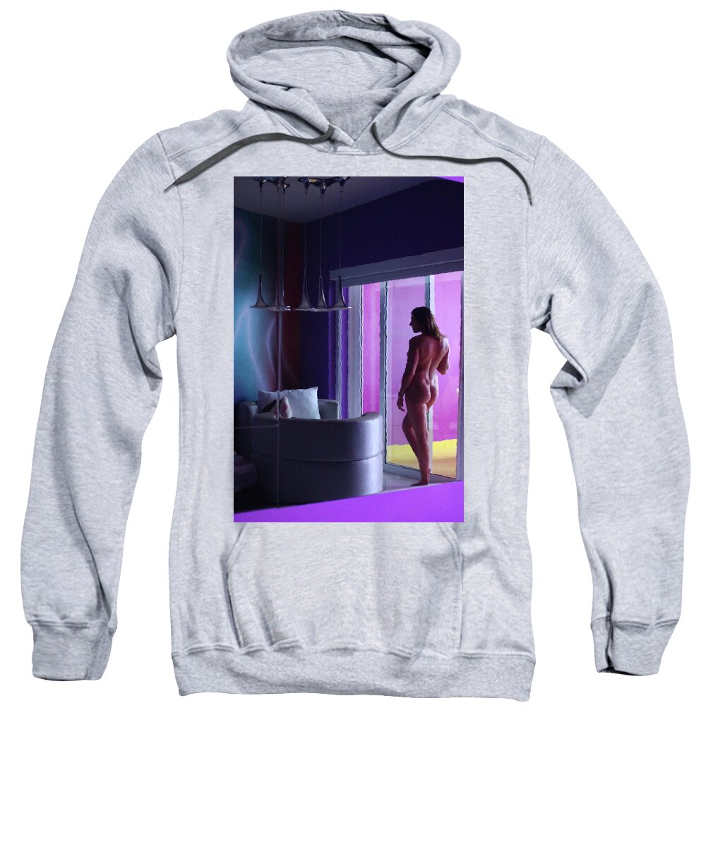 Nude Female Deco Sweatshirt featuring the photograph Kebt1107 by Henry Butz