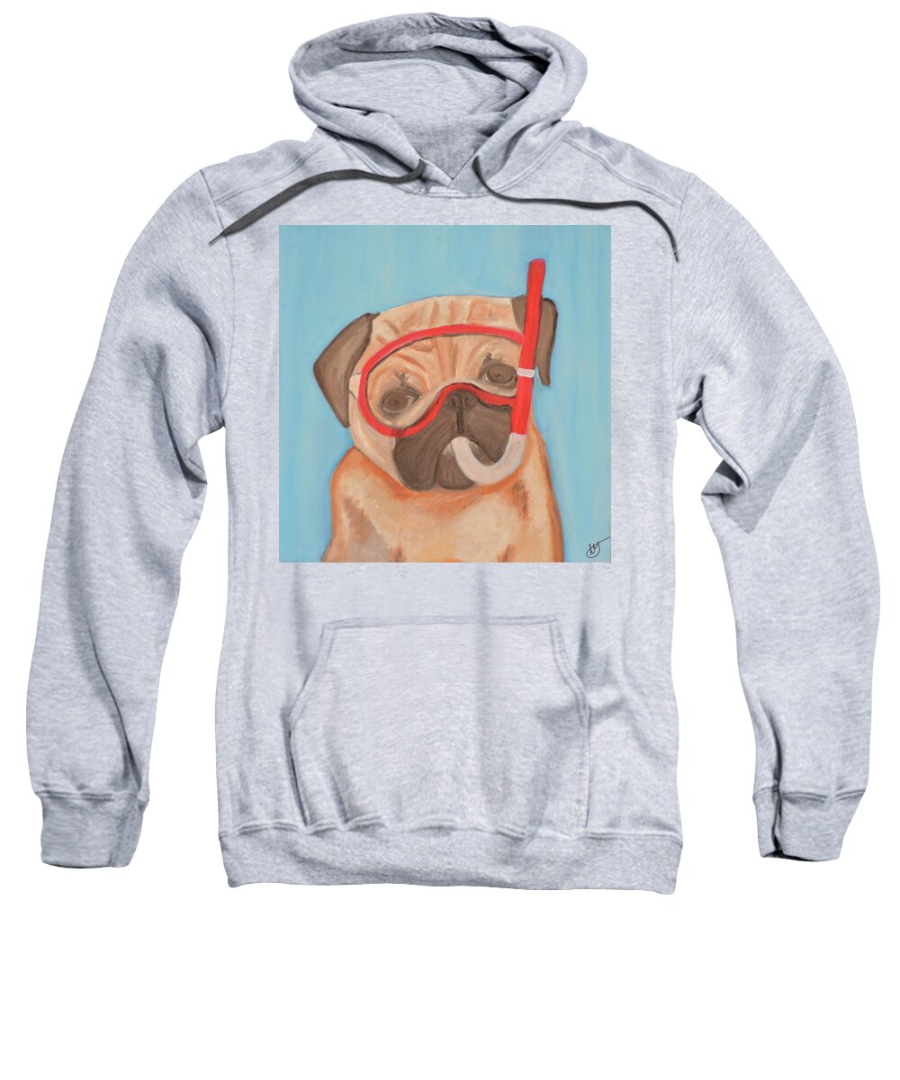 Dogs Sweatshirt featuring the painting Keeping Your Head Above Water by Anita Hummel