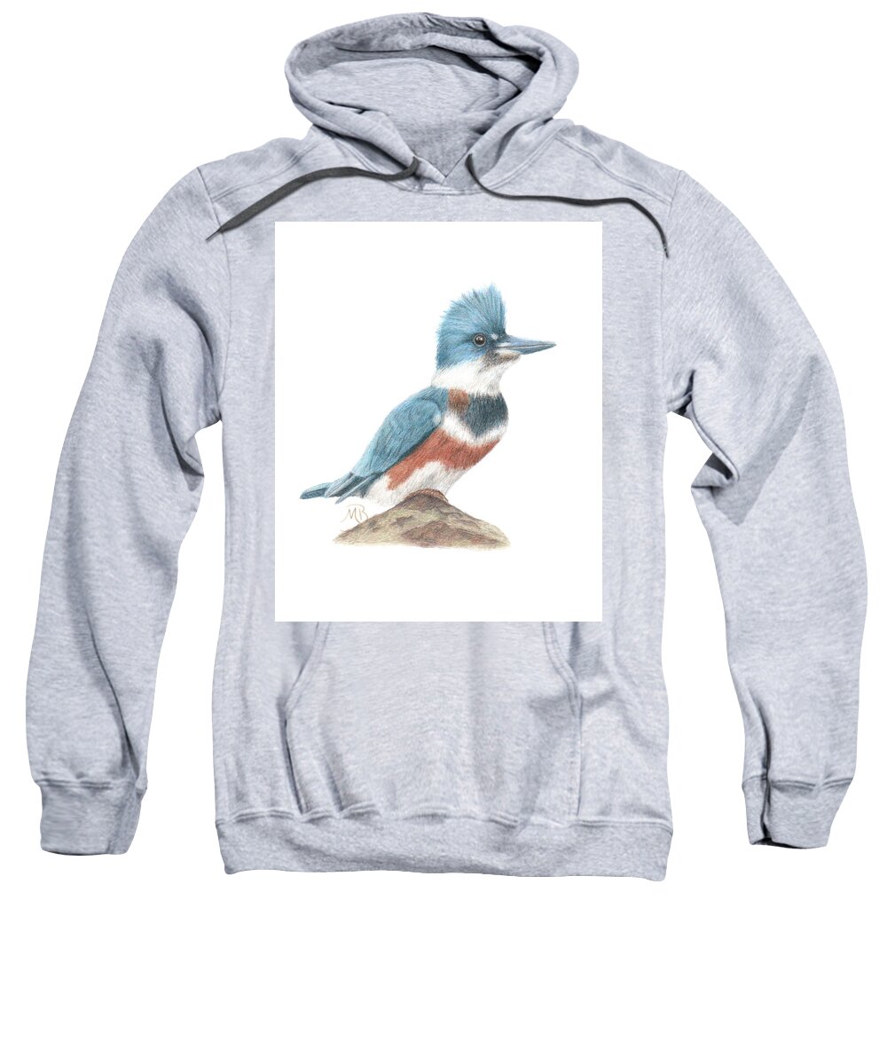 Bird Art Sweatshirt featuring the painting Kingfisher by Monica Burnette