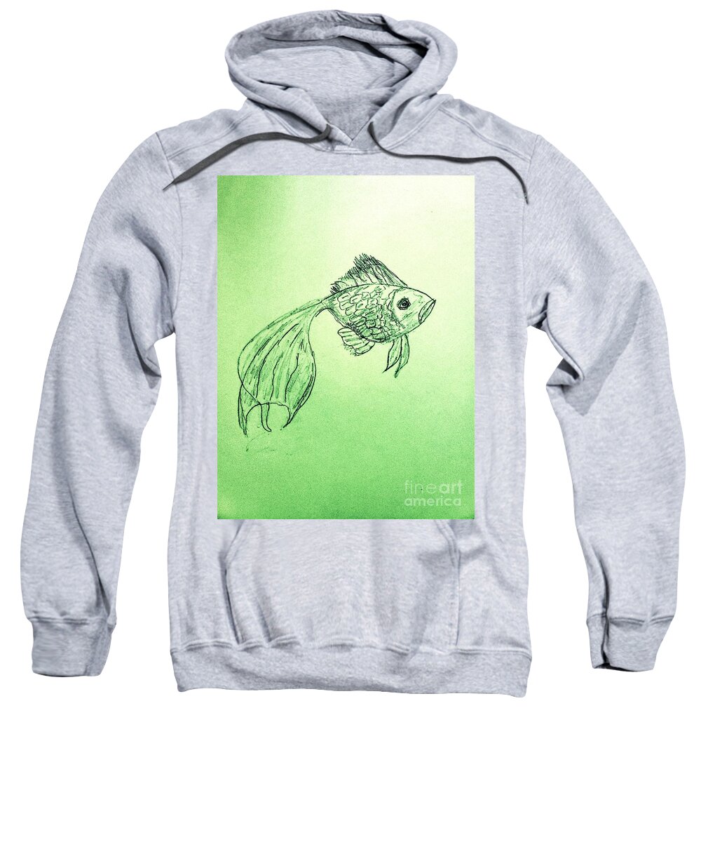 Transformation And Strength Sweatshirt featuring the painting Koi Goldfish by Margaret Welsh Willowsilk