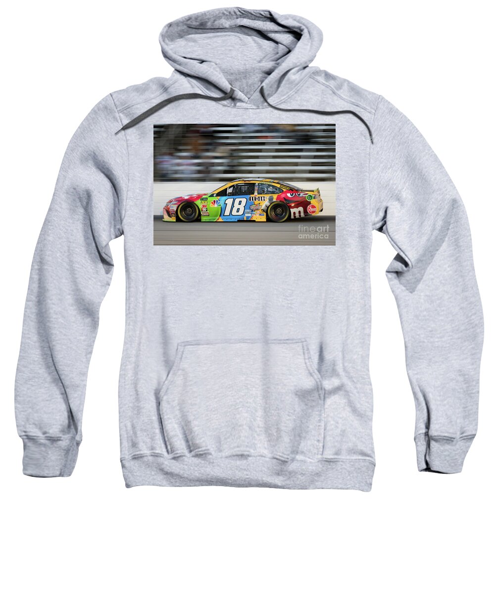 Kyle Busch Sweatshirt featuring the photograph Kyle Busch at Speed by Paul Quinn