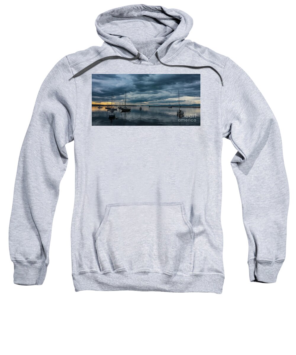 Landscape Sweatshirt featuring the photograph Lake Champlain Blue Hour by Seth Betterly