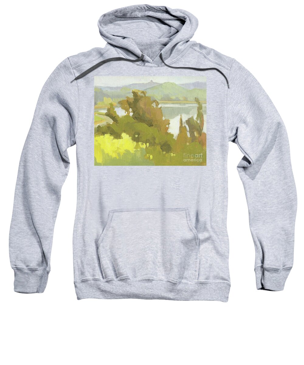 Lake Hodges Sweatshirt featuring the painting Lake Hodges - Escondido, California by Paul Strahm