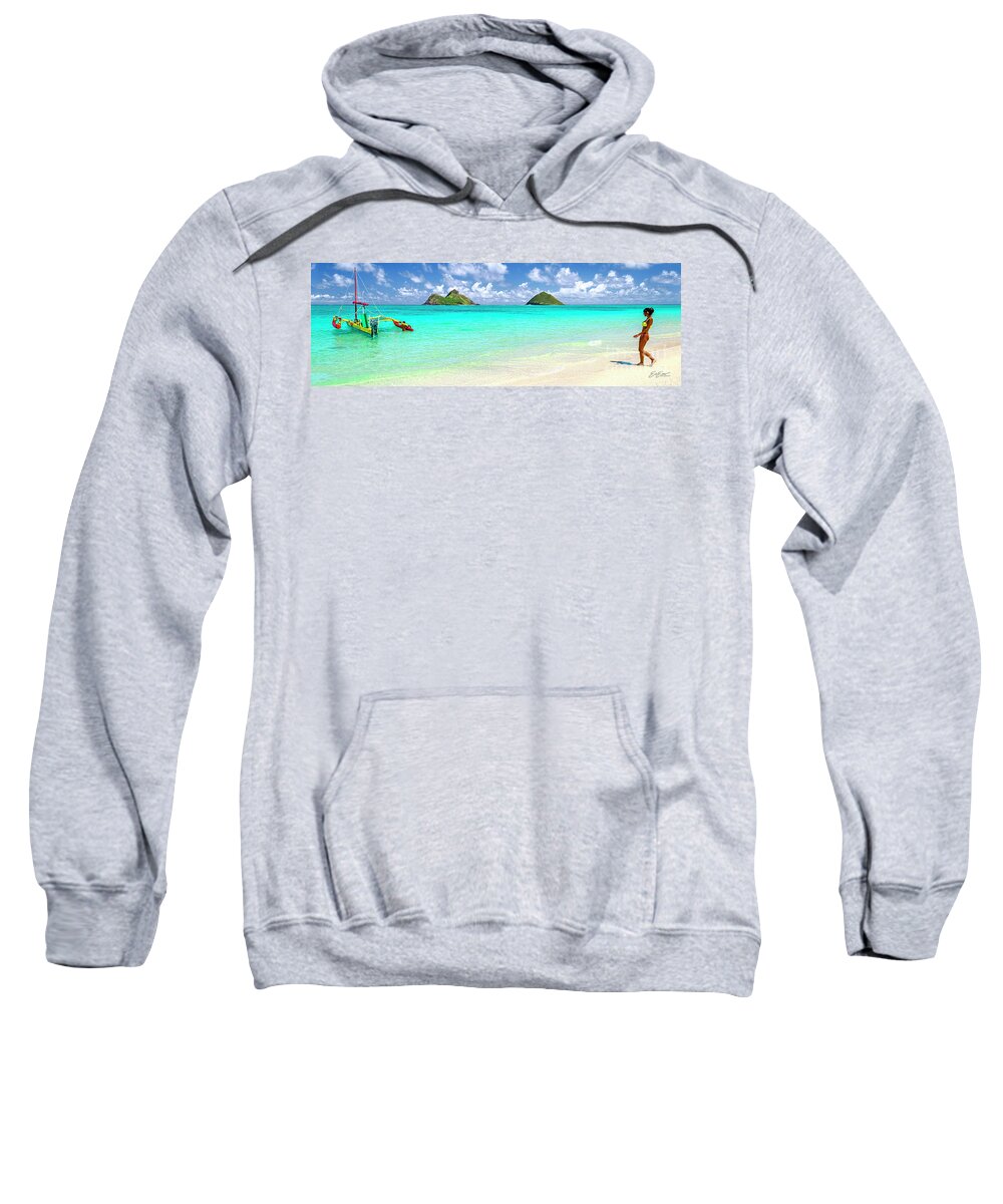 Lanikai Beach Sweatshirt featuring the photograph Lanikai Beach Paradise 3 to 1 Aspect Ratio by Aloha Art