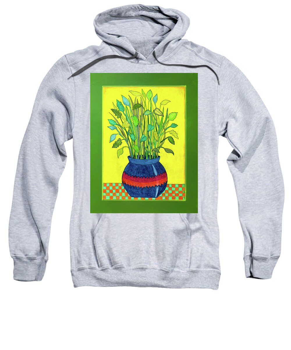 Bouquet Sweatshirt featuring the drawing Leaf Bouquet by Lorena Cassady