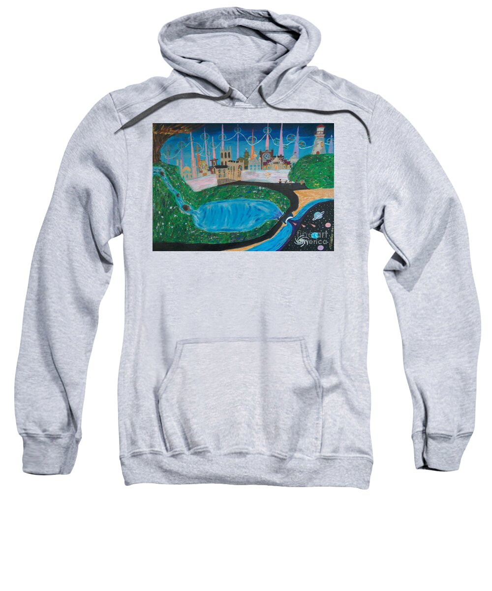 God Sweatshirt featuring the painting Life and Death recycle by David Westwood