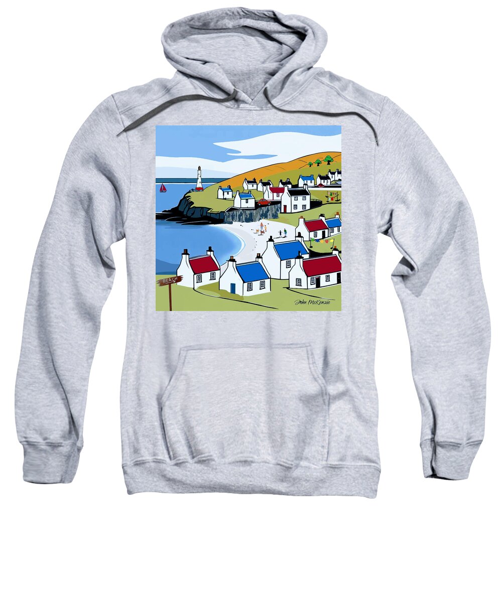 Lighthouse Sweatshirt featuring the digital art Lighthouse View by John Mckenzie