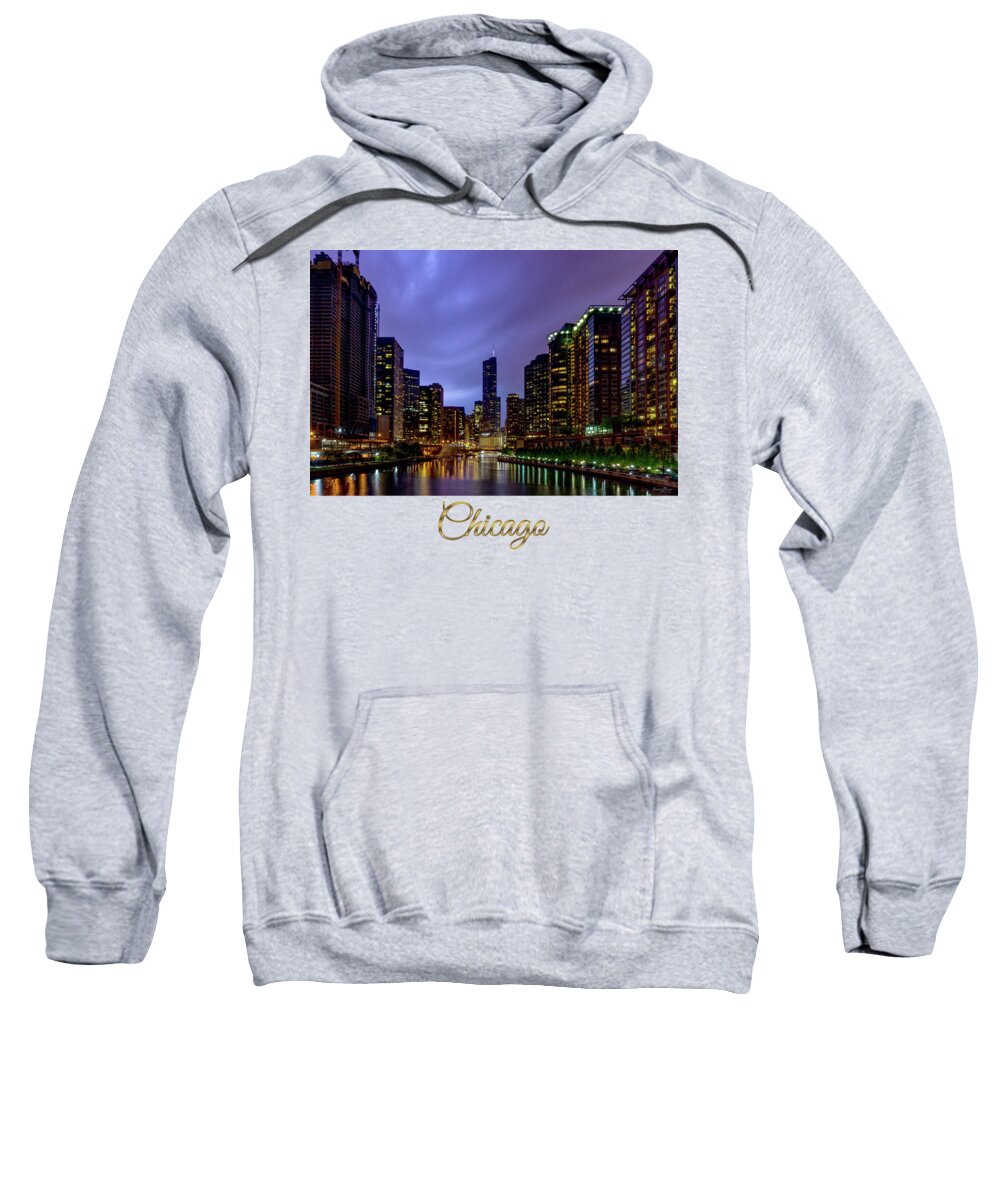 Chicago Sweatshirt featuring the photograph Lightning Over Chicago River by Jennifer White