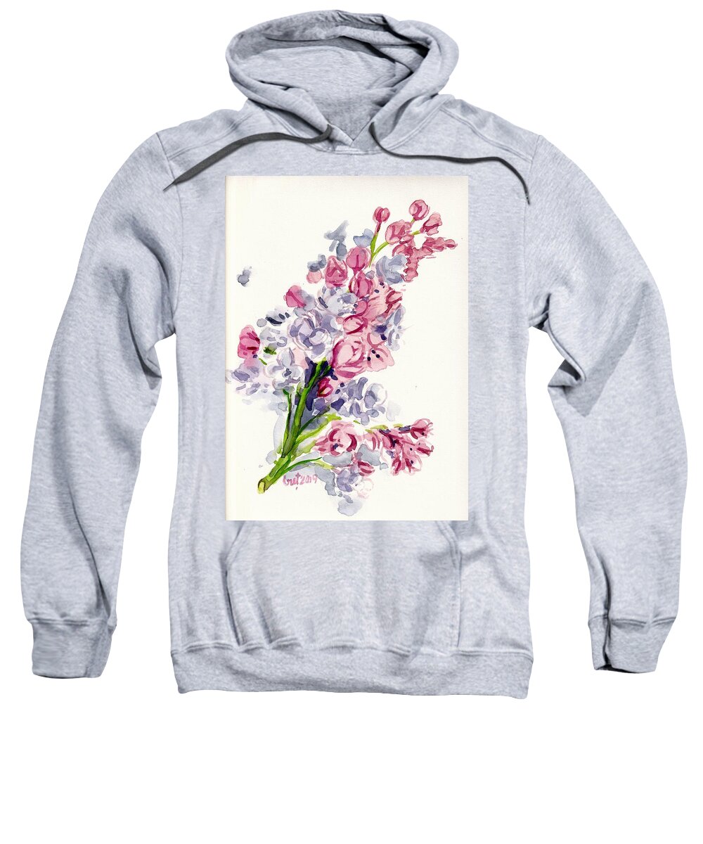 Lilac Sweatshirt featuring the painting Lilac Blossom by George Cret