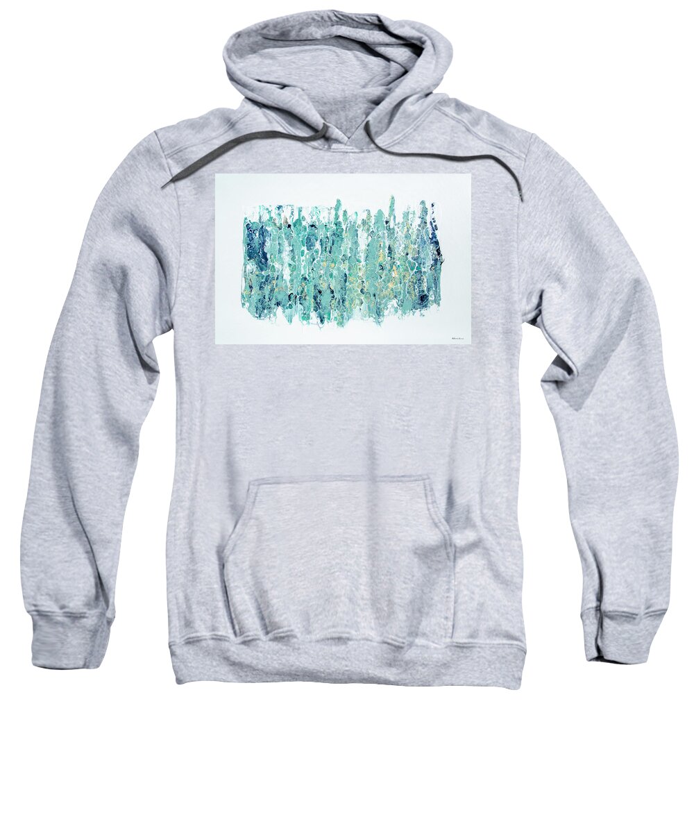 Blue Sweatshirt featuring the painting Outside The Box by Katrina Nixon