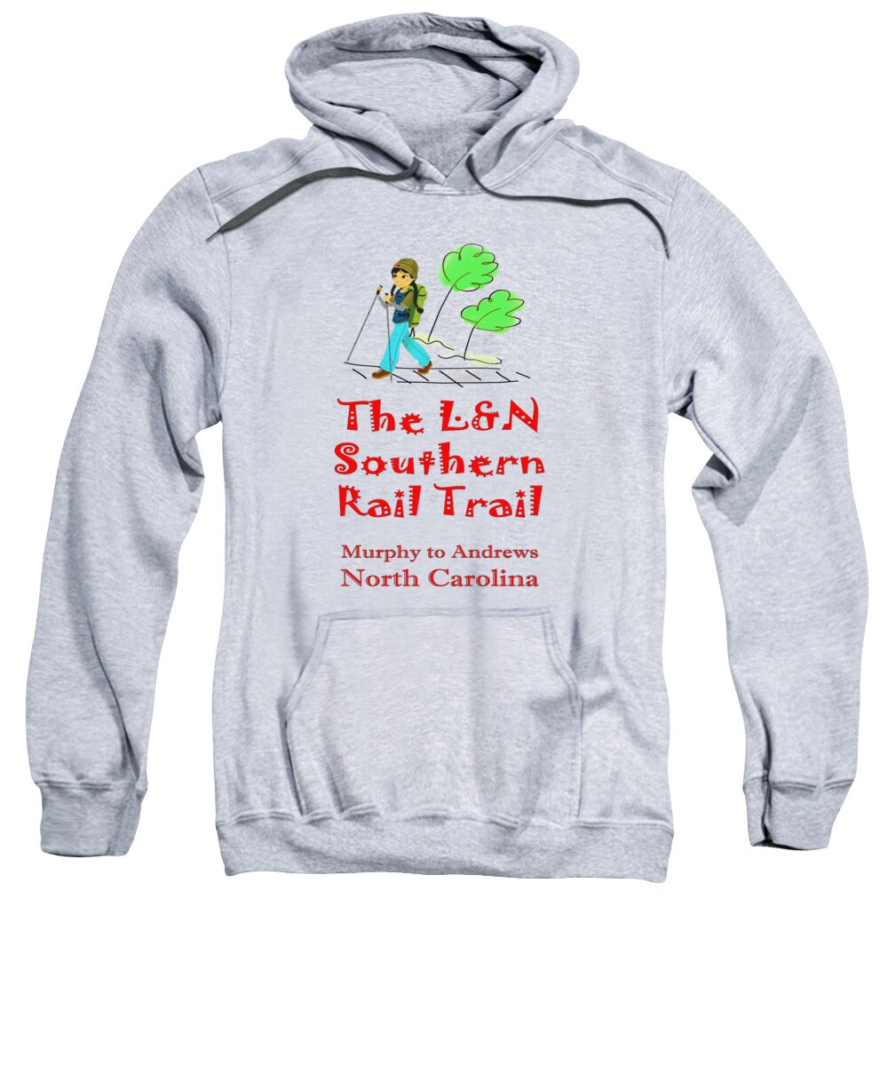 L&n Sweatshirt featuring the photograph LN Southern Rail Trail Girl Hiker by Debra and Dave Vanderlaan