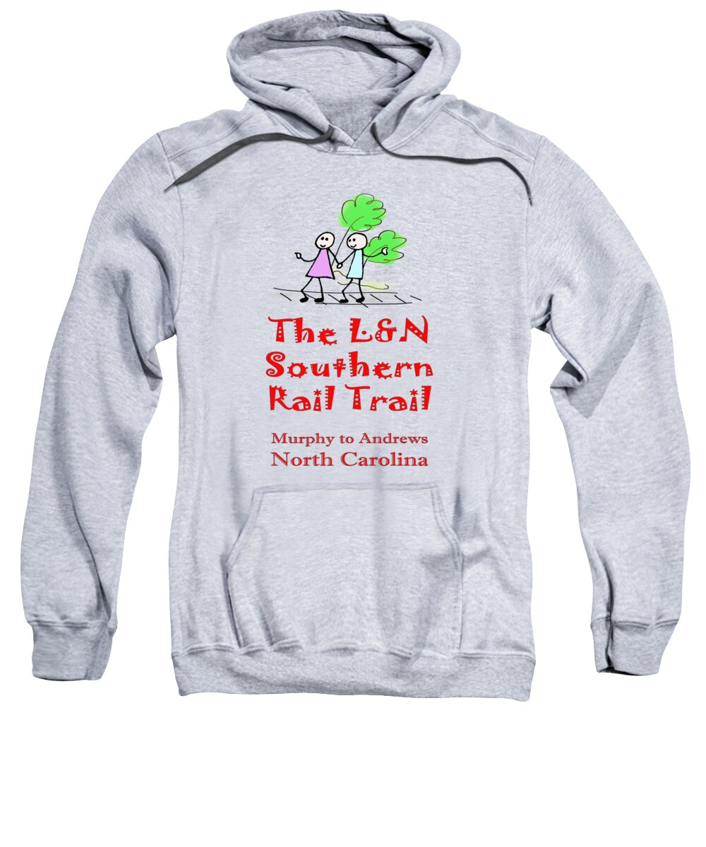 L&n Sweatshirt featuring the photograph LN Southern Rail Trail Stick Figures by Debra and Dave Vanderlaan