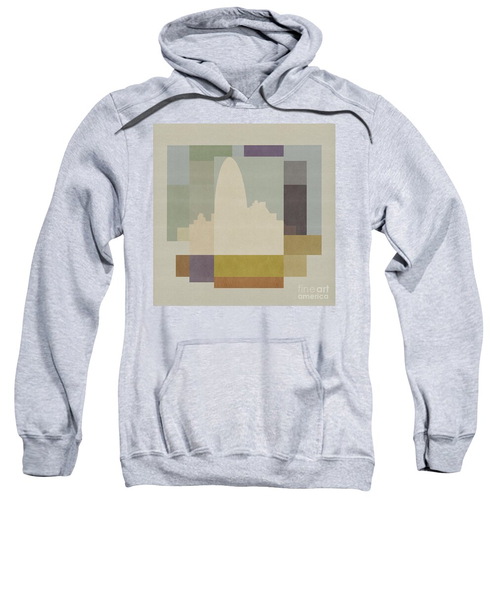London Sweatshirt featuring the mixed media London Square - Gherkin by BFA Prints
