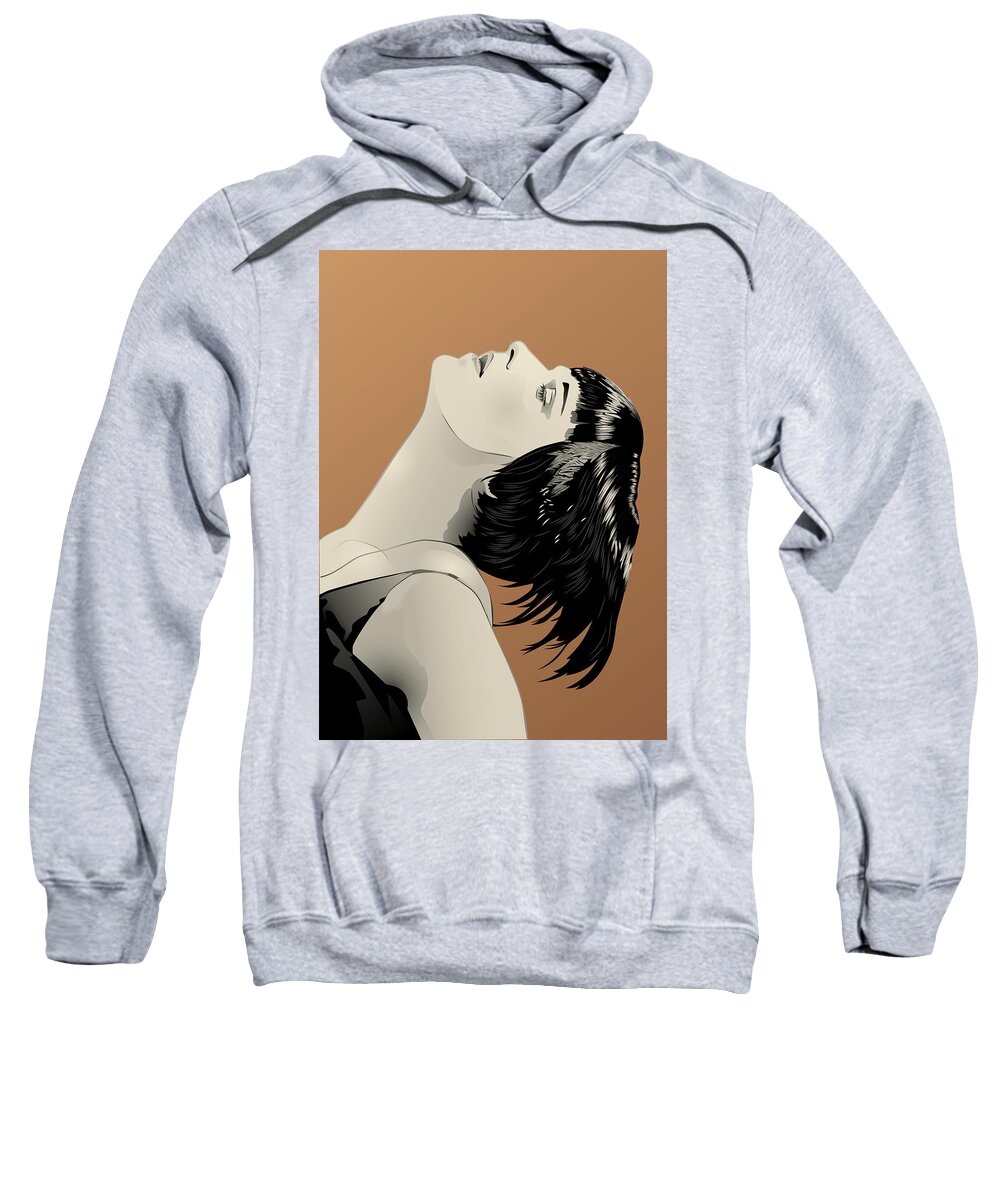 Louise Brooks Official Sweatshirt featuring the digital art Louise Brooks in Berlin - Aureate Radiance by Louise Brooks