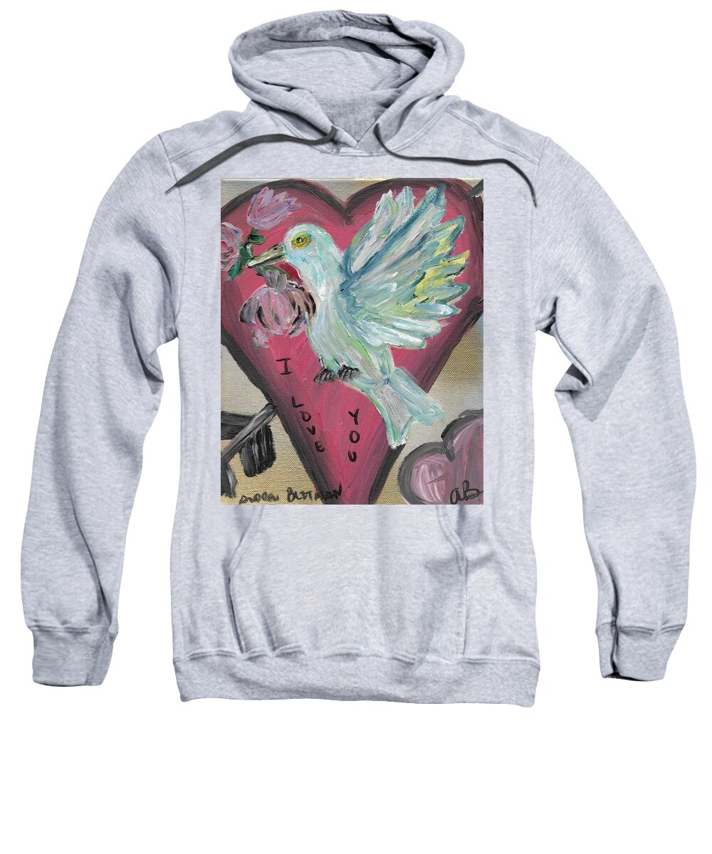 Love Sweatshirt featuring the painting Love Dove by Andrew Blitman