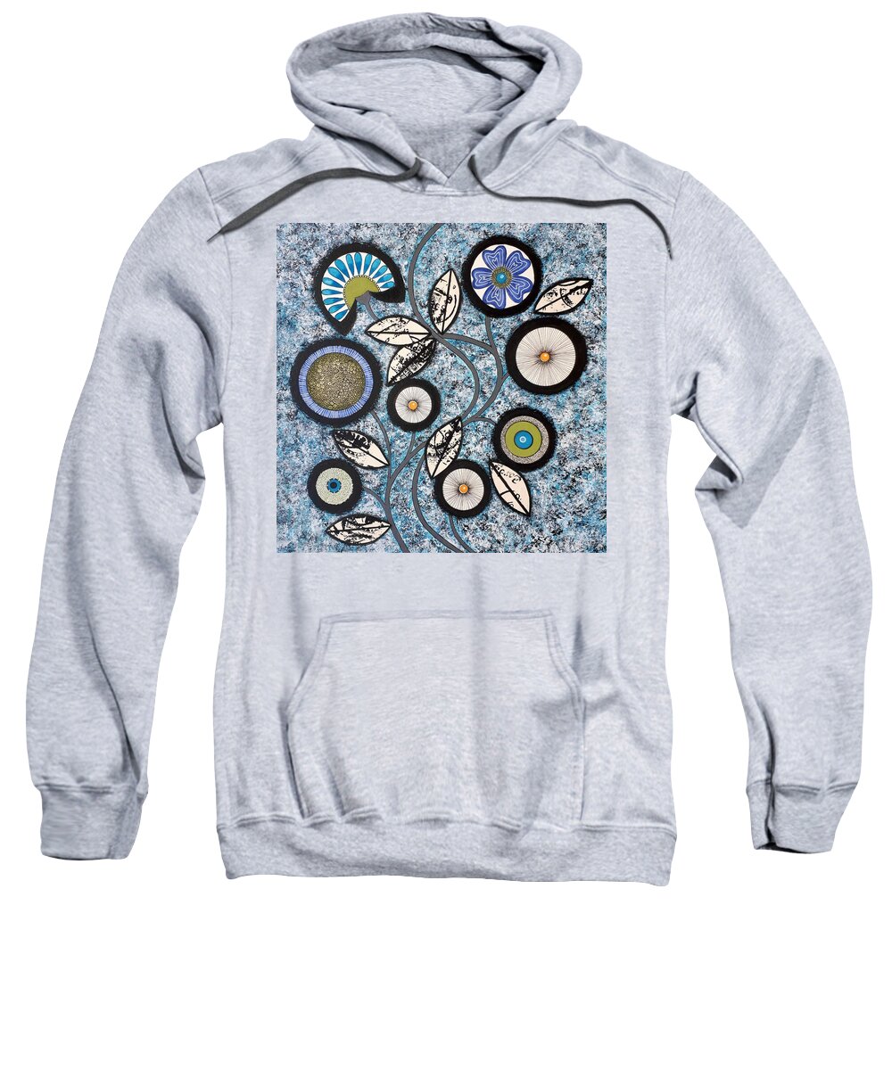 Flowers Sweatshirt featuring the painting Lovely Flowers Blue by Graciela Bello