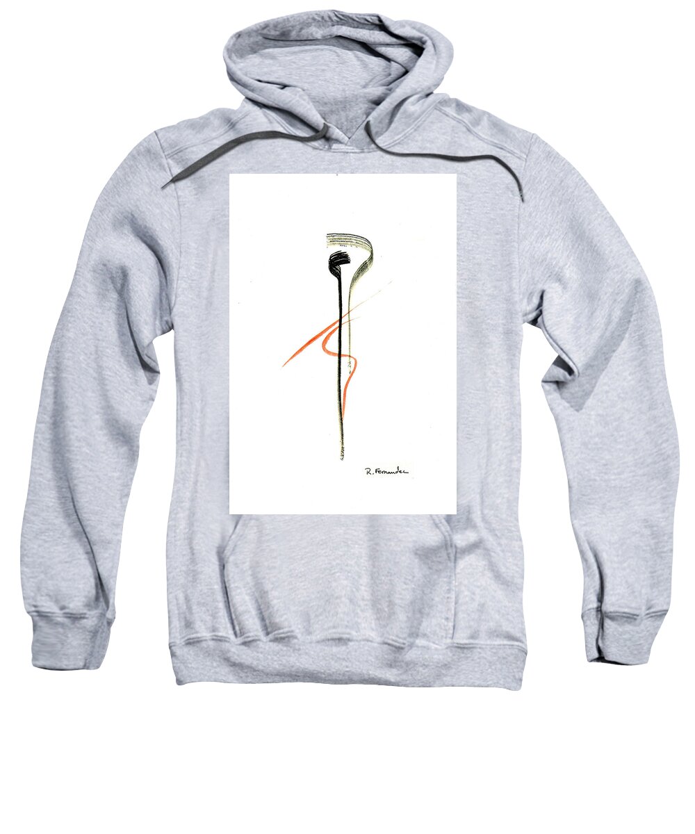 Abstract Sweatshirt featuring the drawing Lovers by Raymond Fernandez