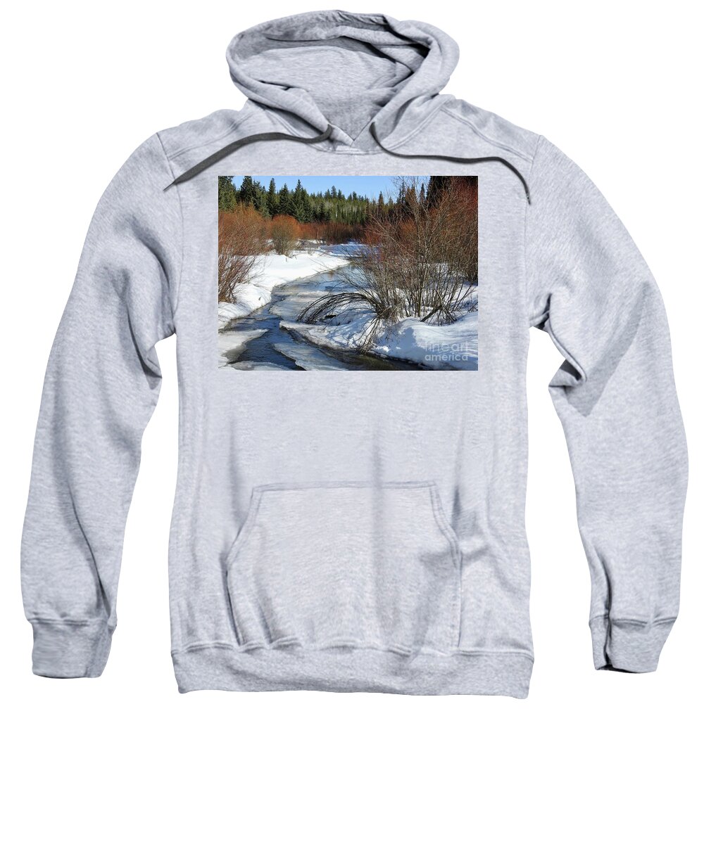 Creek Sweatshirt featuring the photograph Mackin Creek in March by Nicola Finch